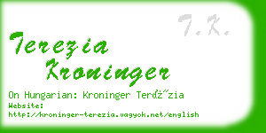terezia kroninger business card